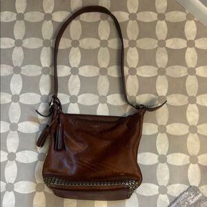 Coach VINTAGE Dark Brown Leather Shoulder Bag